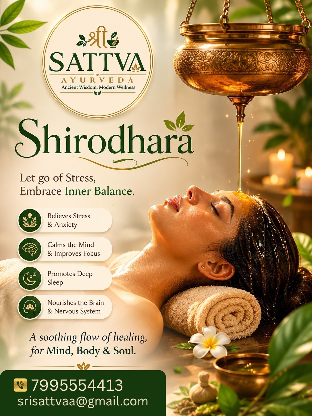 How Shirodhara Helps Improve Sleep Quality Naturally | Sri Sattva Ayurveda