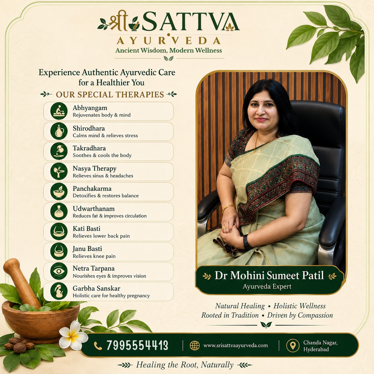 Experienced Ayurvedic Doctors in Hyderabad | Sri Sattva Ayurveda